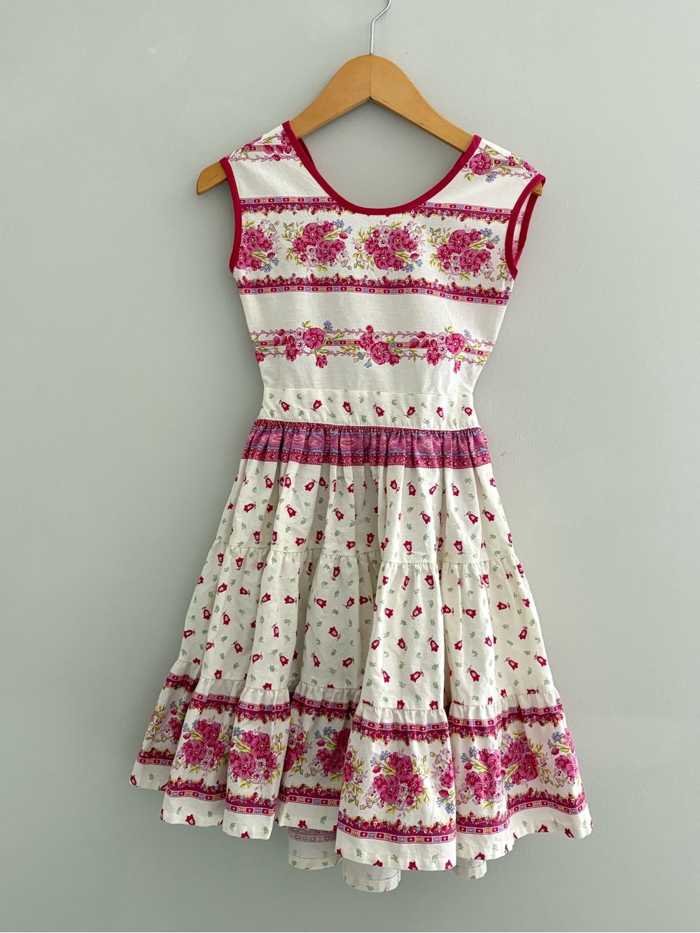 Pink Marat French Tie Back Floral Dress Size 8